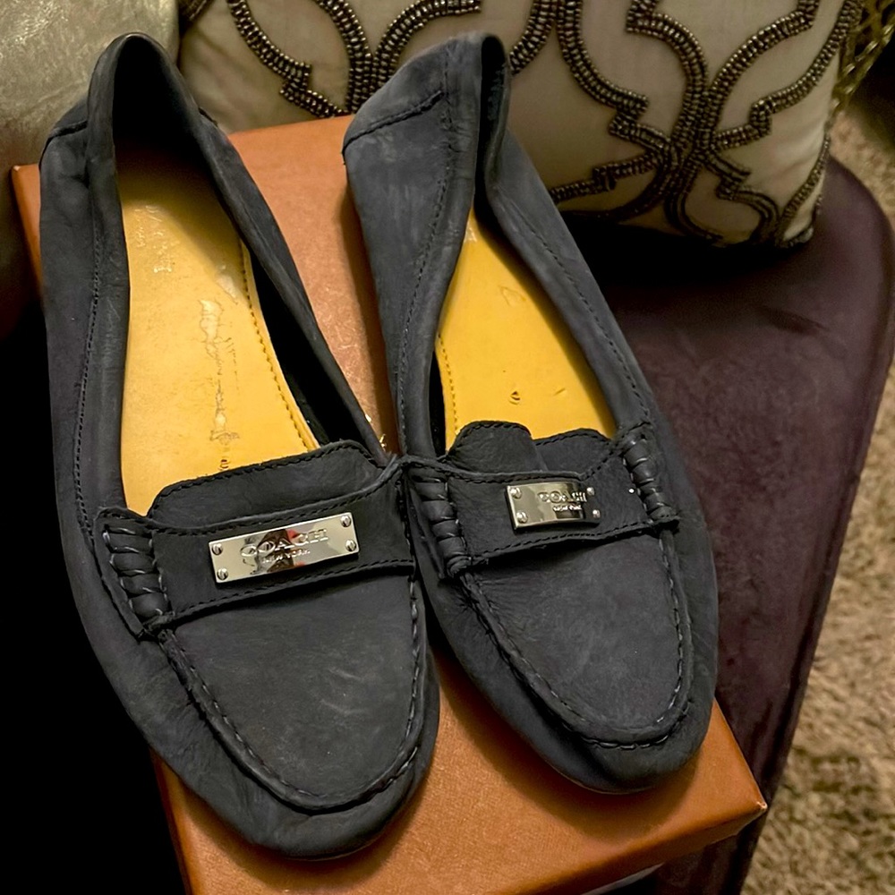 Coach Suede Blue Flats Sz 6.5